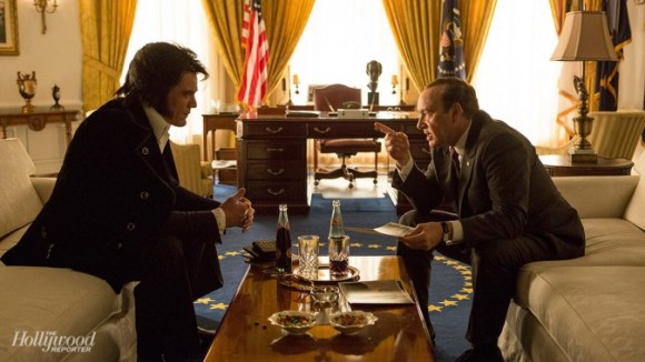 Michael Shannon as Elvis (left) faces Kevin Spacey's Richard Nixon